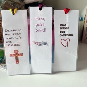 Trio Handcrafted Cardstock Bookmarks Religious spiritual bookmarks